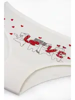 Kız Çocuk Külot Likralı Kedi Serisi Kiz Külot ÖTS 8260 - 6 ADET Ekru görsel 4