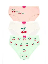 Öts İç Giyim Kız Çocuk Külot Likralı Kiraz Baskılı ÖTS 8818 - 6 ADET