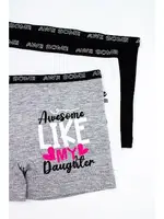 Kız Çocuk Likralı Boxer ÖTS 8700 - 6 ADET Gri detay görünüm