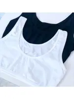 Kız Çocuk Sütyen Kalın Askılı Pedsiz Esnek Rahat Kumaş ÖTS 6200 - 6 ADET Beyaz farklı açı