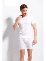 Kolcu Erkek Ribana Bisiklet Yaka Beyaz T-shirt %100 Pamuklu Premium Kolcu 1210 Beyaz