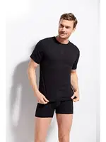 Kolcu Erkek Ribana Bisiklet Yaka Beyaz T-shirt %100 Pamuklu Premium Kolcu 1210 Siyah görsel 6