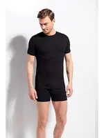 Kolcu Erkek Ribana Bisiklet Yaka Beyaz T-shirt %100 Pamuklu Premium Kolcu 1210 Siyah görsel 5