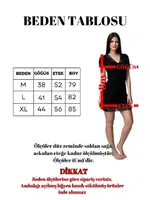 Kolsuz Dantelli Penye Gecelik Donex 1591  Siyah detay görünüm