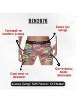 Komik Desenli Boxer (Dijital Baskılı) Darkzone DZN2076 detay görünüm