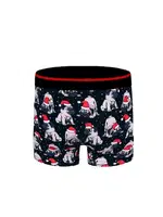 Köpek Desenli Yılbaşı Erkek Boxer (Dijital Baskılı) Darkzone DZNNY0001 detay görünüm