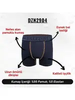 Kot Lastiği Desenli Lacivert Erkek Boxer Darkzone DZN2904 görsel 8
