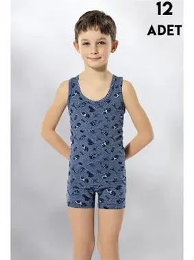 Kota Askılı Erkek Çocuk Baskılı Atlet 12'li Kota 1014 - Alternatif Görünüm
