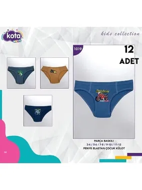 Kota Erkek Çocuk Baskılı Külot 12'li Kota 1019