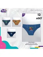 Erkek Çocuk Baskılı Külot 12'li Kota 1019 Asorti