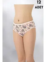 Baskılı 12Li Kız Çocuk Külot Kota 3402 Asorti detay görünüm