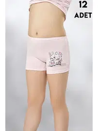 Kota Parça Baskılı Kız Çocuk Boxer 12Li Kota 3409