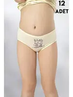 Parça Baskılı Kız Çocuk Külot 12Li Kota 3410 Asorti