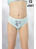 Parça Baskılı Kız Çocuk Külot 12Li Kota 3410 Asorti farklı açı