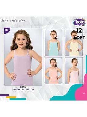 Kota Karışık Renk Askılı Kız Çocuk Atlet 12Li Kota 3411 - Alternatif Görünüm