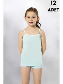 Kota Karışık Renk Askılı Kız Çocuk Atlet 12Li Kota 3411
