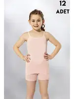 Karışık Renk Askılı Kız Çocuk Atlet 12Li Kota 3411 Asorti görsel 4