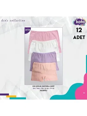 Kota Kız Çocuk Raporlu Ribana Boxer 12Li Kota 3418 - Alternatif Görünüm