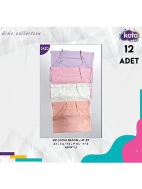 Kota Kız Çocuk İp Askılı Raporlu Ribana Atlet 12'Li Kota 3420 - Alternatif Görünüm