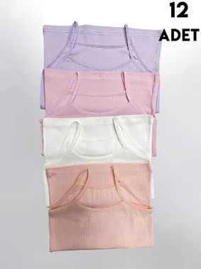 Kota Kız Çocuk İp Askılı Raporlu Ribana Atlet 12'Li Kota 3420