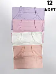 Kota Kız Çocuk İp Askılı Raporlu Ribana Atlet 12'Li Kota 3420