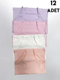 Kota Kız Çocuk İp Askılı Raporlu Ribana Atlet 12'Li Kota 3420