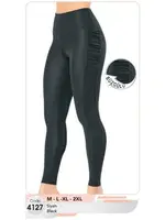 Yanı Büzgülü Yüksek Bel Dalgıç Tayt Kota 4127 Siyah detay görünüm