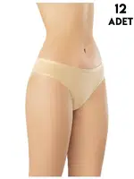 Penye Kadın Bikini Külot 12'li Kota 5002 Ten detay görünüm
