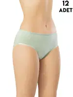 Penye Kadın Bikini Külot 12'li Kota 5002 Beyaz farklı açı