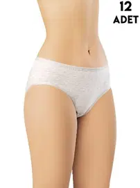 Kota Karışık Renk Kadın Penye Bikini Külot 12'li Kota 5003