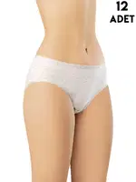 Karışık Renk Kadın Penye Bikini Külot 12'li Kota 5003 Asorti