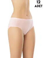 Karışık Renk Kadın Penye Bikini Külot 12'li Kota 5003 Asorti farklı açı