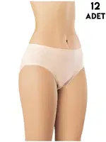 Karışık Renk Kadın Penye Bikini Külot 12'li Kota 5003 Asorti görsel 4