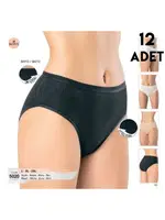 Ribana Raporlu Yüksek Bel Bato Kadın Külot 12'li Kota 5020 Siyah
