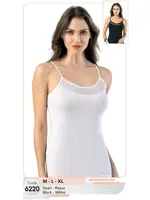 Transparan Dantel Yaka İnce Askılı Atlet Kota 6220 Beyaz farklı açı