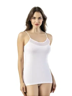 Kota Transparan Dantel Yaka İnce Askılı Atlet Kota 6220