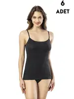 Ribana Raporlu İnce Askılı Atlet 6Lı Kota 6420 Siyah detay görünüm