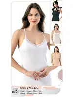 6Lı İp Askılı Bayan Raporlu Ribana Atlet Kota 6421 Beyaz detay görünüm