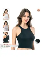 Geniş Askılı Kaşkorse Kadın Crop Kota 6431 Siyah farklı açı