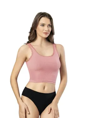 Kota Kaşkorse Tırnak Dantelli Geniş Askılı Crop Kota 6438 - Alternatif Görünüm