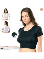 Yarım Kollu Bayan Raporlu Crop Kota 6444 Siyah görsel 4