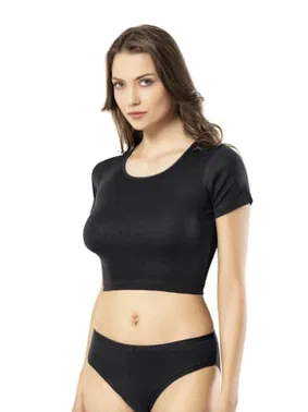 Kota Yarım Kollu Bayan Raporlu Crop Kota 6444