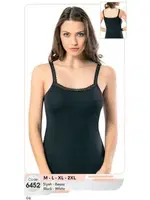 Geniş Yaka Askılı Penye Kadın Atlet Kota 6452 Siyah farklı açı