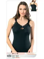 Dantelli Pencereli Askılı Penye Atlet Kota 6456 Siyah farklı açı