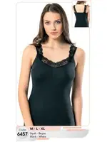 Kalın Dantel Askılı Penye Kadın Atlet Kota 6457 Siyah farklı açı