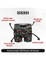 Kovboy Desenli Siyah Erkek Boxer Darkzone DZN2694 görsel 6