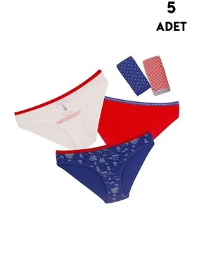 Koza Biat Renkli Pamuklu Bayan Külot 5li Paket KZ33000-677