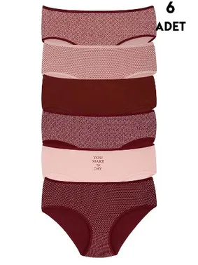 Koza Biat Kadın Renkli Bato Slip Külot 6 Adet Koza Biat KZ34000-669