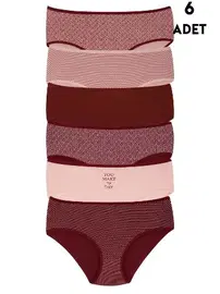 Koza Biat Kadın Renkli Bato Slip Külot 6 Adet Koza Biat KZ34000-669