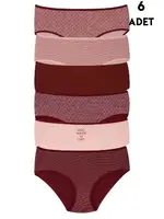Kadın Renkli Bato Slip Külot 6 Adet Koza Biat KZ34000-669 Asorti